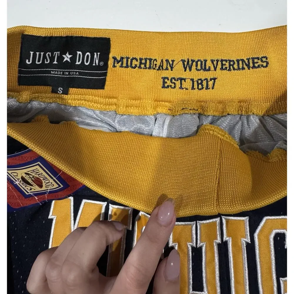 Jordan Shorts Just Don Michigan Wolverine Blue Men’s Small NCAA Basketball
